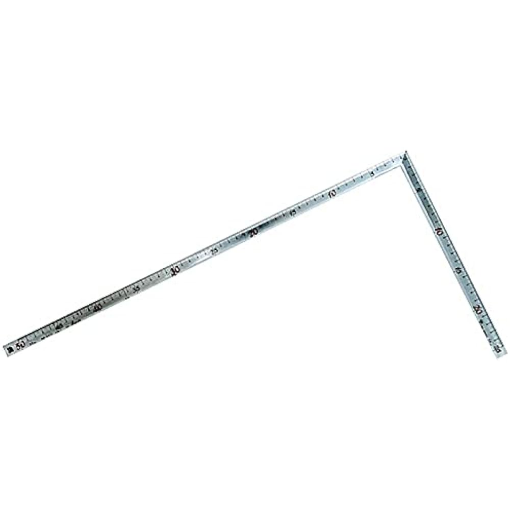 Shinwa Sokutei Curved Scale, Takumi Jingoro, For Carpenters, Angle Scale on the Back, Red Numbers, Silver, 1 Shaku, 6 Sun, 10855