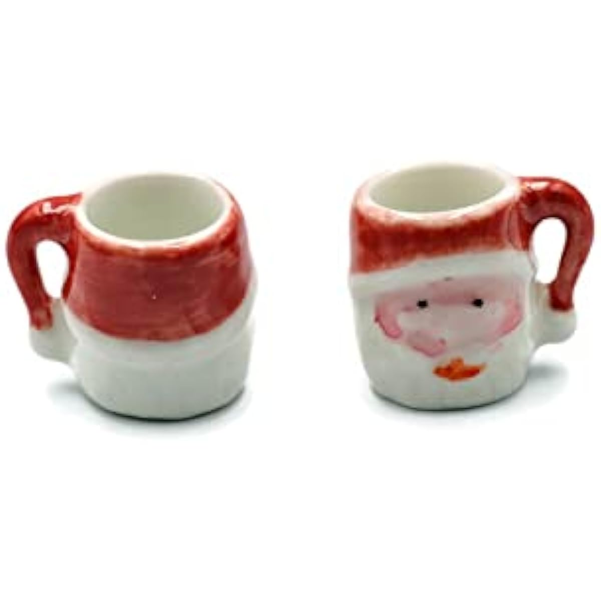 Christmas Santa Coffee Mug Set of 2 Dollhouse Miniature Kitchen Perfect Ceramic Coffee Mug