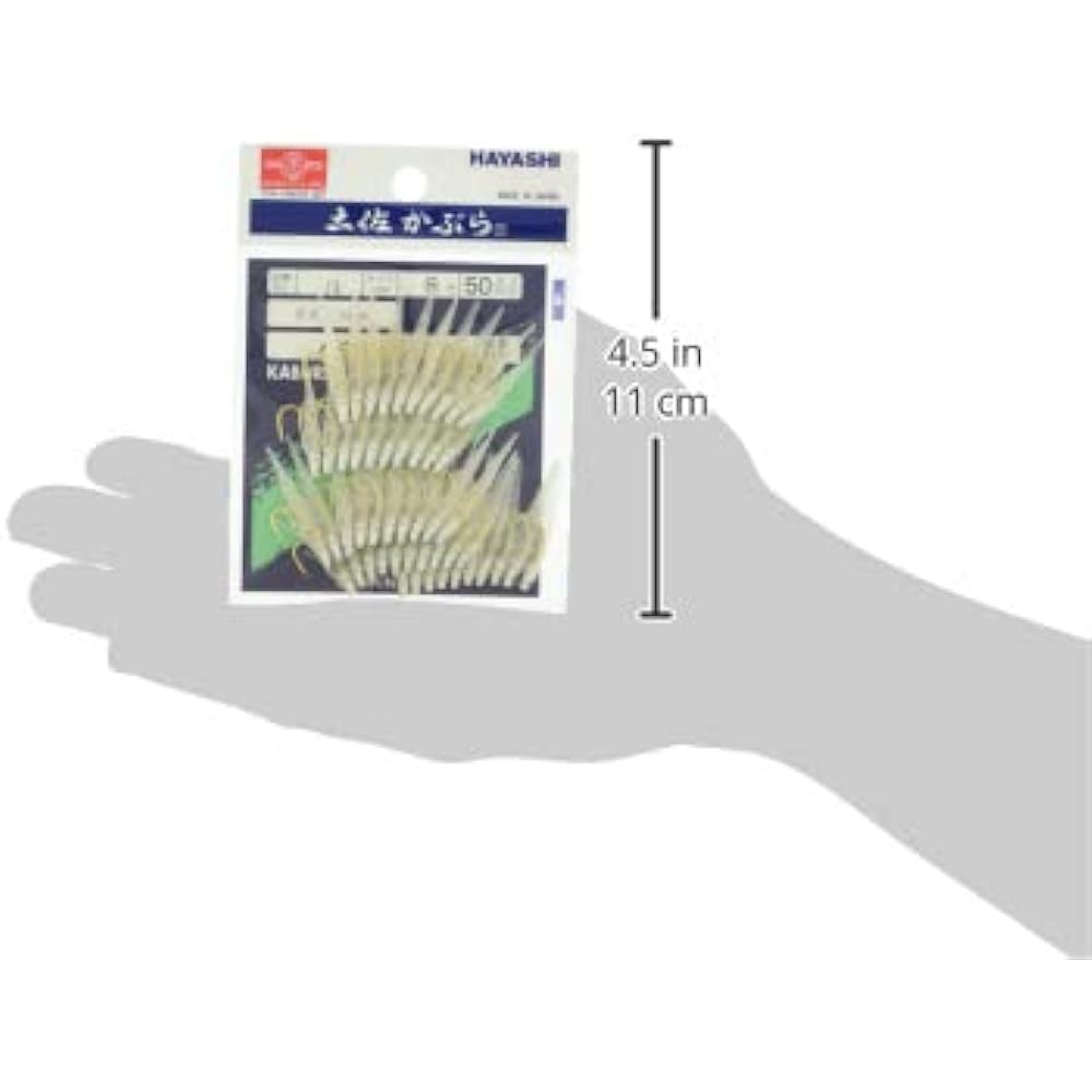 Hayashi Fishing Gear Seisakusho 50 Pieces Tosa Kabura White Bald Skin Horse Mackerel Type Gold Needle No. 8