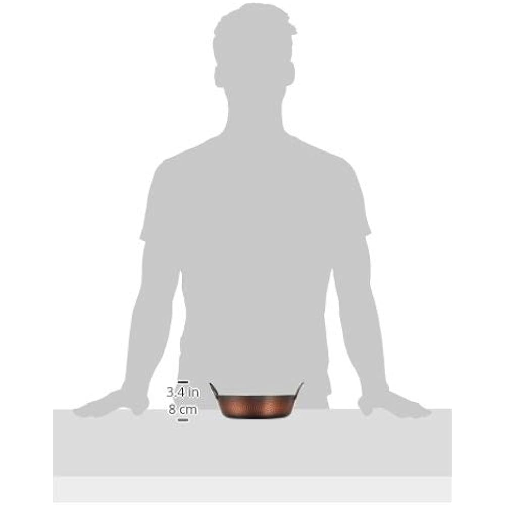 Shinko Metal Tempura Pot, Copper 21cm, IH Compatible, Mini Tabletop Tempura Pot FS-104IH