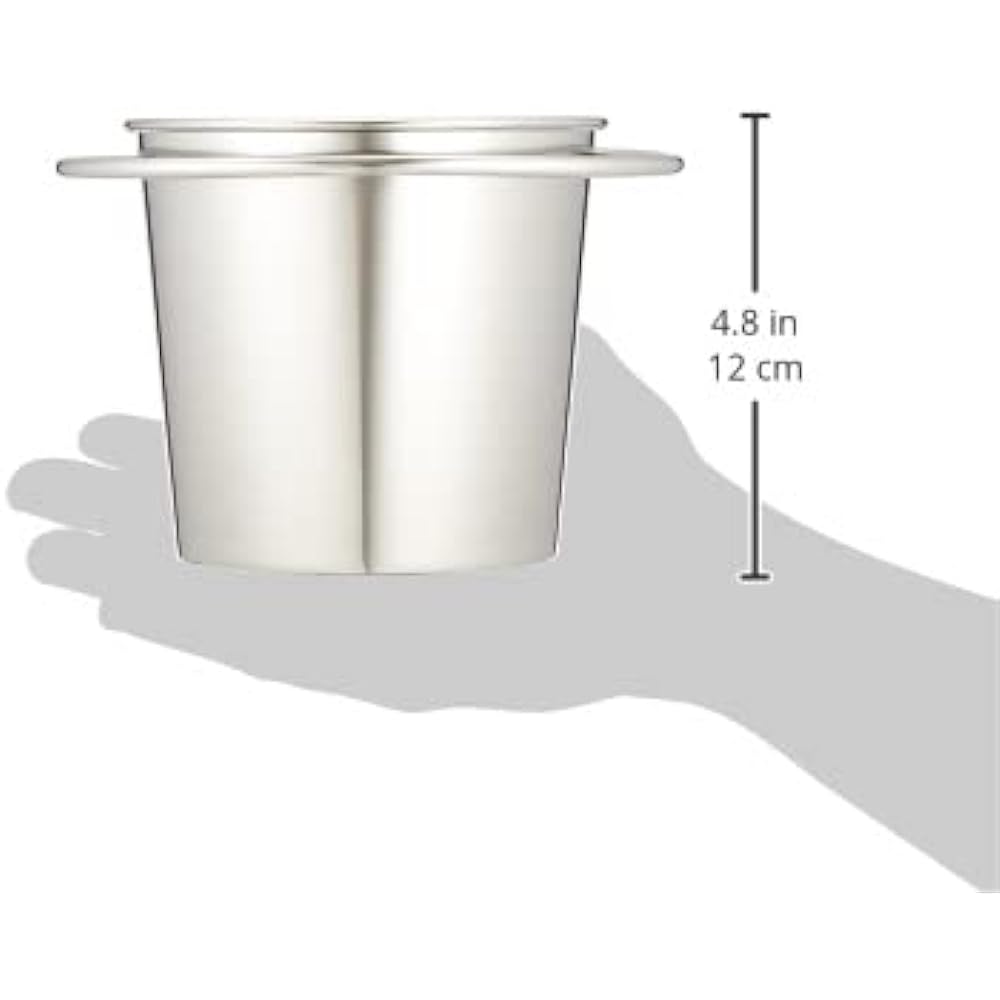 Otsuka Glass Mtaka Stainless Steel Bucket Ice Bucket Ice Container for Outdoor Camping Commercial Use 1300cc Ice Container with Tongs Made in Japan ETK-146 Silver