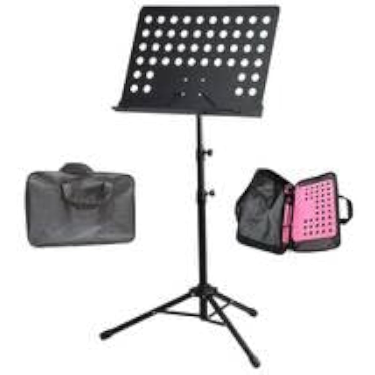Music stand, steel, foldable, musical instrument, sheet music, stand, assembly required, music stand, storage bag included