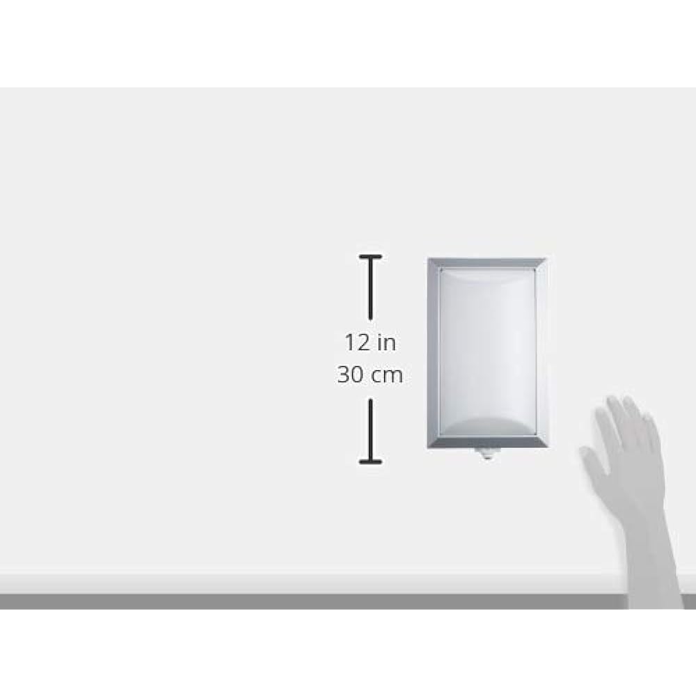 Toshiba Lighting Technology LED Integrated Outdoor Bracket Porch Light with Multi-Sensor Silver 200 x 337