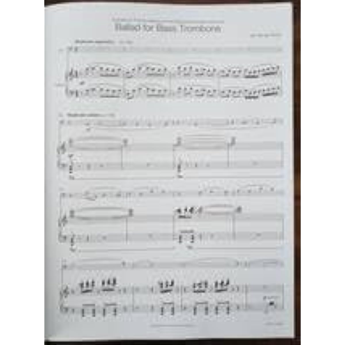 Bass Trombone Sheet Music Jan Vanderroost Ballade for Bass Trombone Bass Trombone & Piano