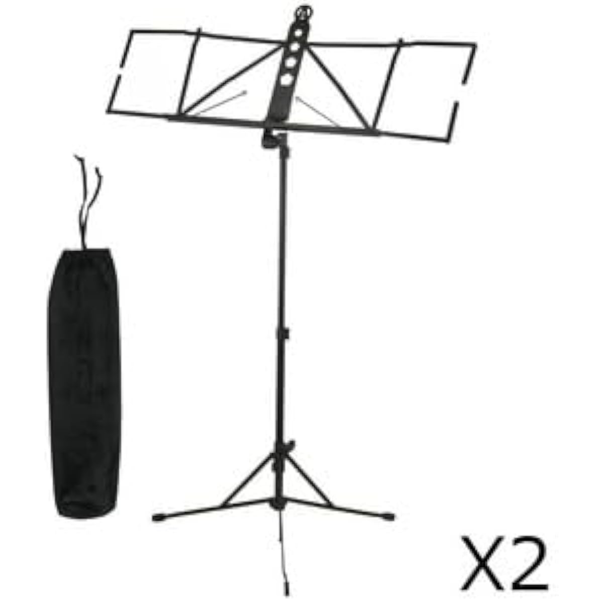 ARIA AMS-200 Wide Type Aluminum Lightweight Music Stand with Case Set of 2