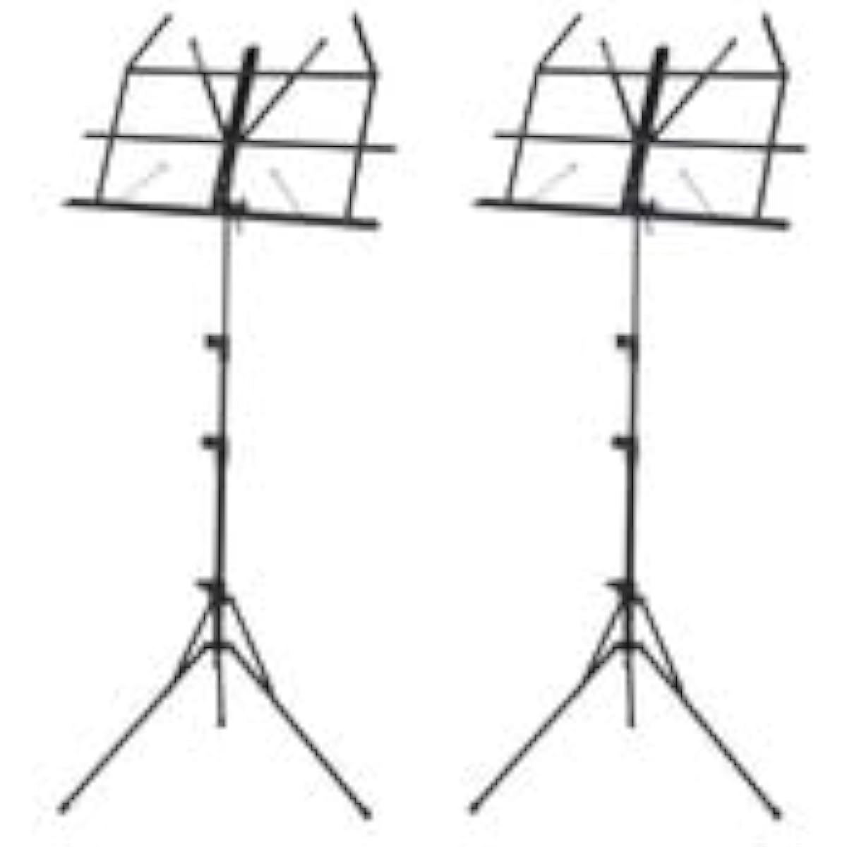 KC MS-1AL BK Music Stand x 2 Set Lightweight and durable aluminum folding music stand
