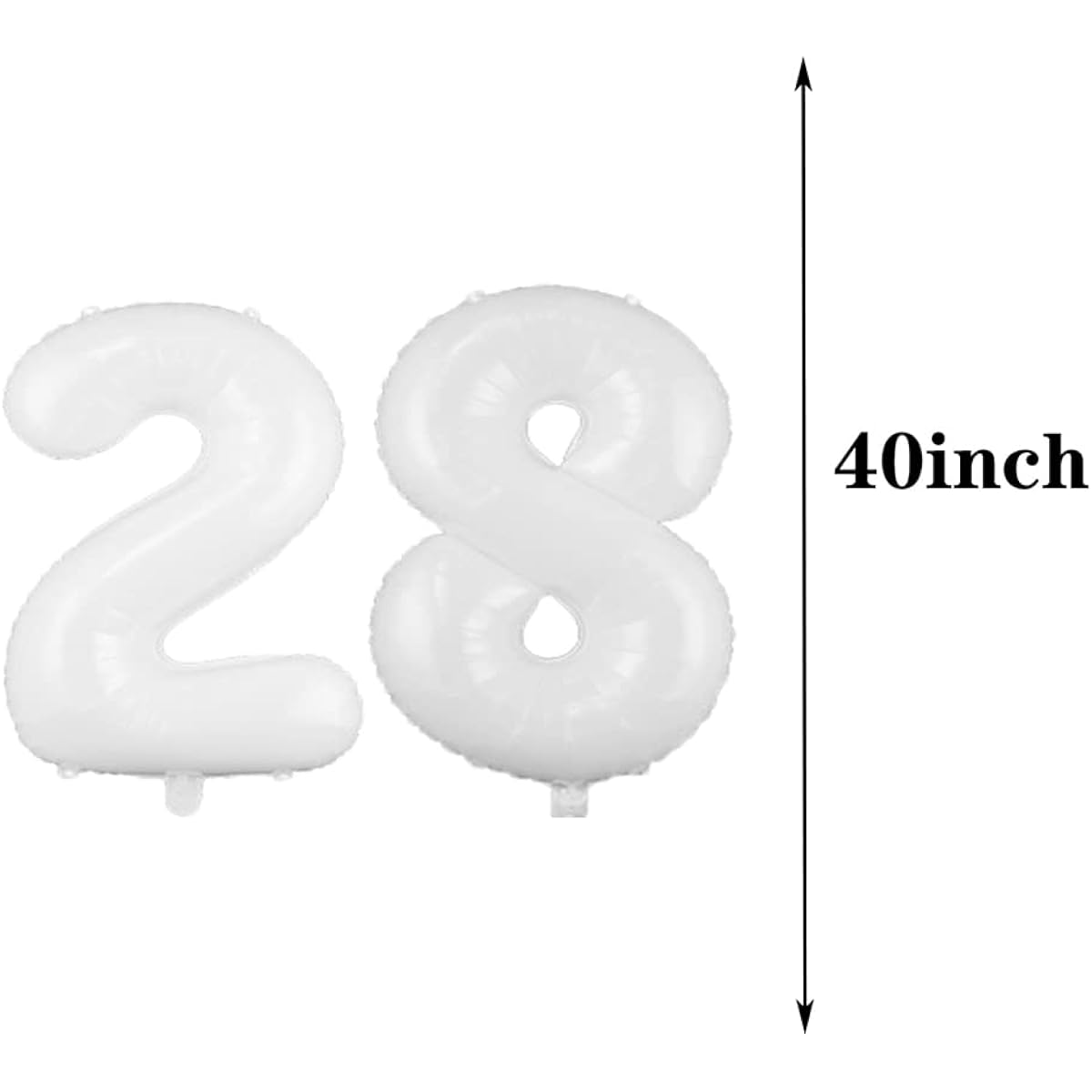 28th Birthday Balloons, 28th Birthday Decorations, White 28 Balloons, Happy 28th Birthday Party Supplies, Number 28 Foil Mylar Balloons, Latex Balloons, Gifts for Women, Men