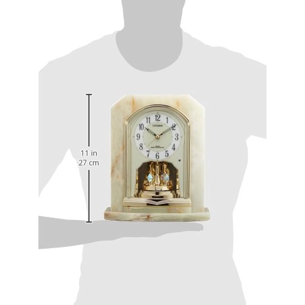 RHYTHM Citizen Table Clock Radio Clock Analog Crystal Decorated Onyx Frame Green CITIZEN Pallafine R691 4RY691-005