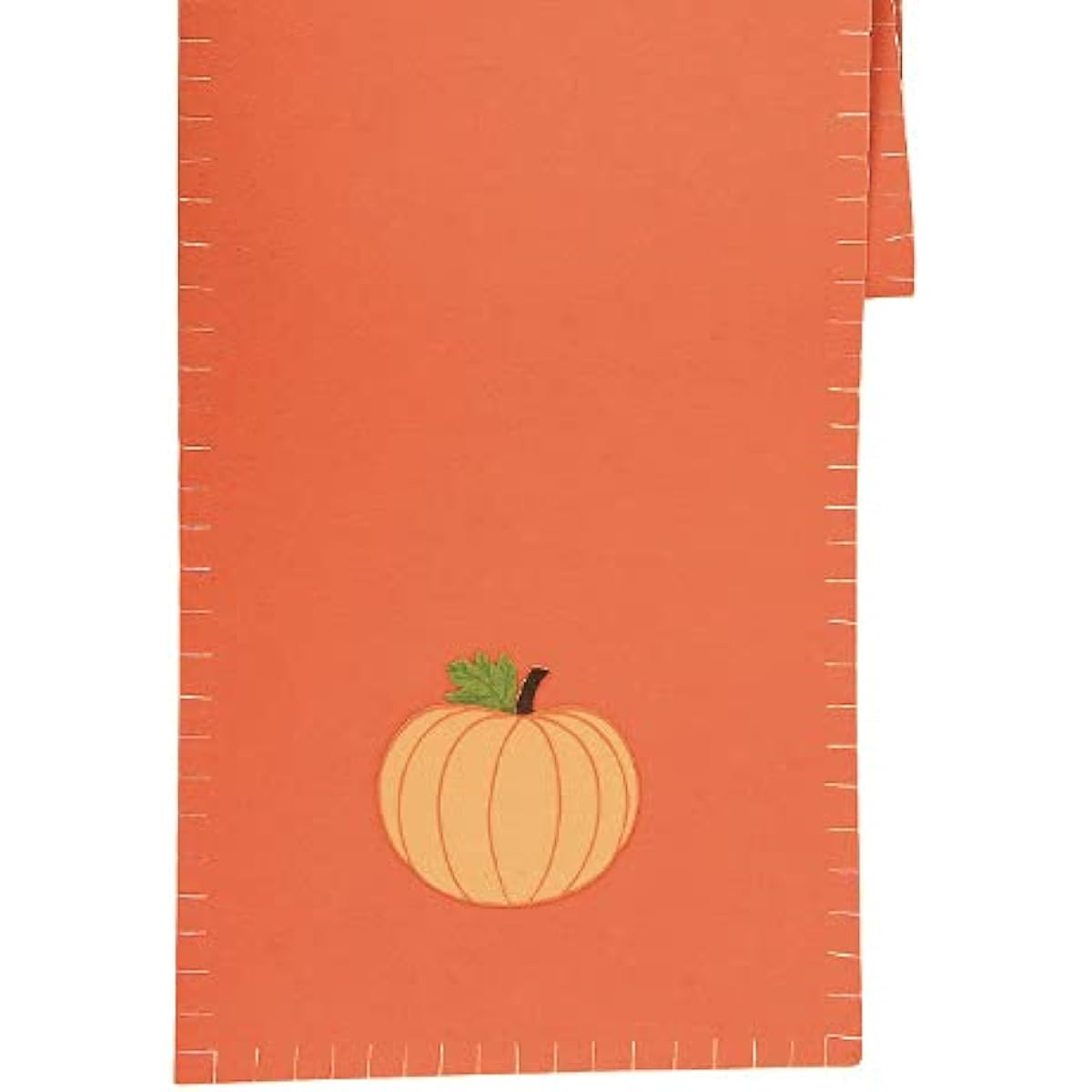 C&F Home Felt Harvest Pumpkin Fall Cotton Machine Washable Table Runner, Orange