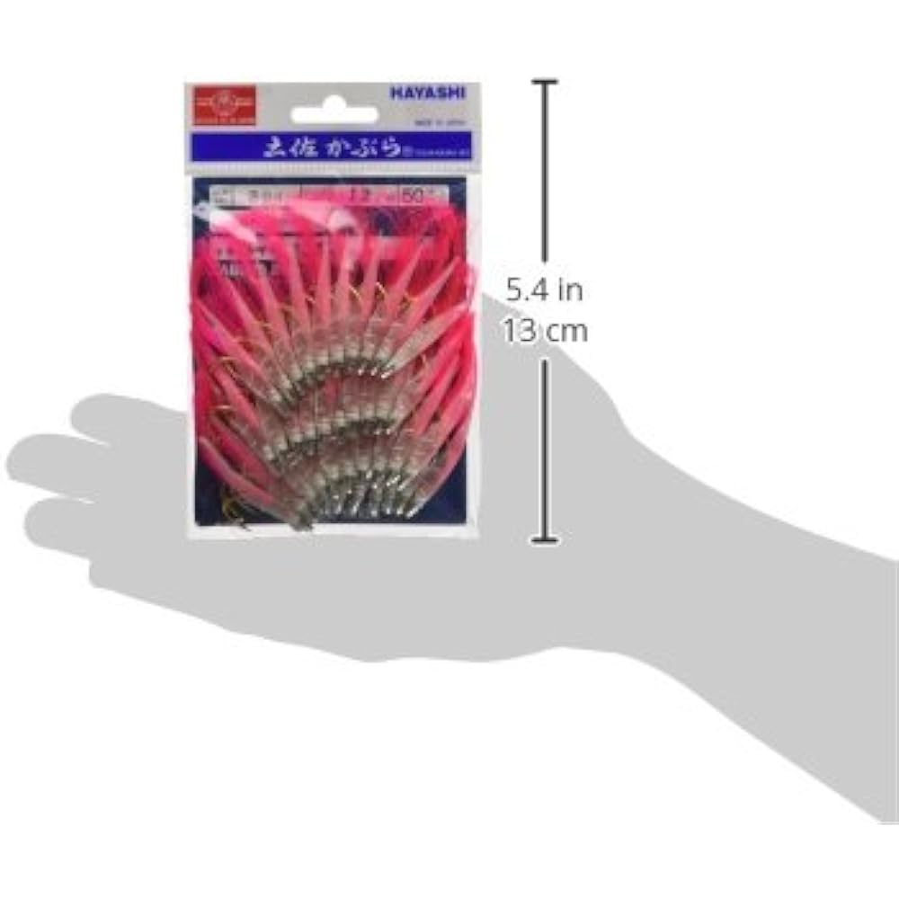 Hayashi Fishing Gear Seisakusho 50 Pieces Tosa Kabura White Skin Pink Flasher Horse Mackerel Type Gold Needle No. 12