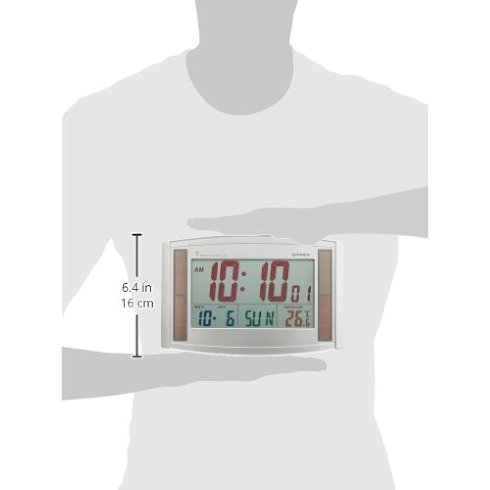 EMPEX Color Radio Clock/Solar Eco Desk Hanging LC-821 Shine Silver