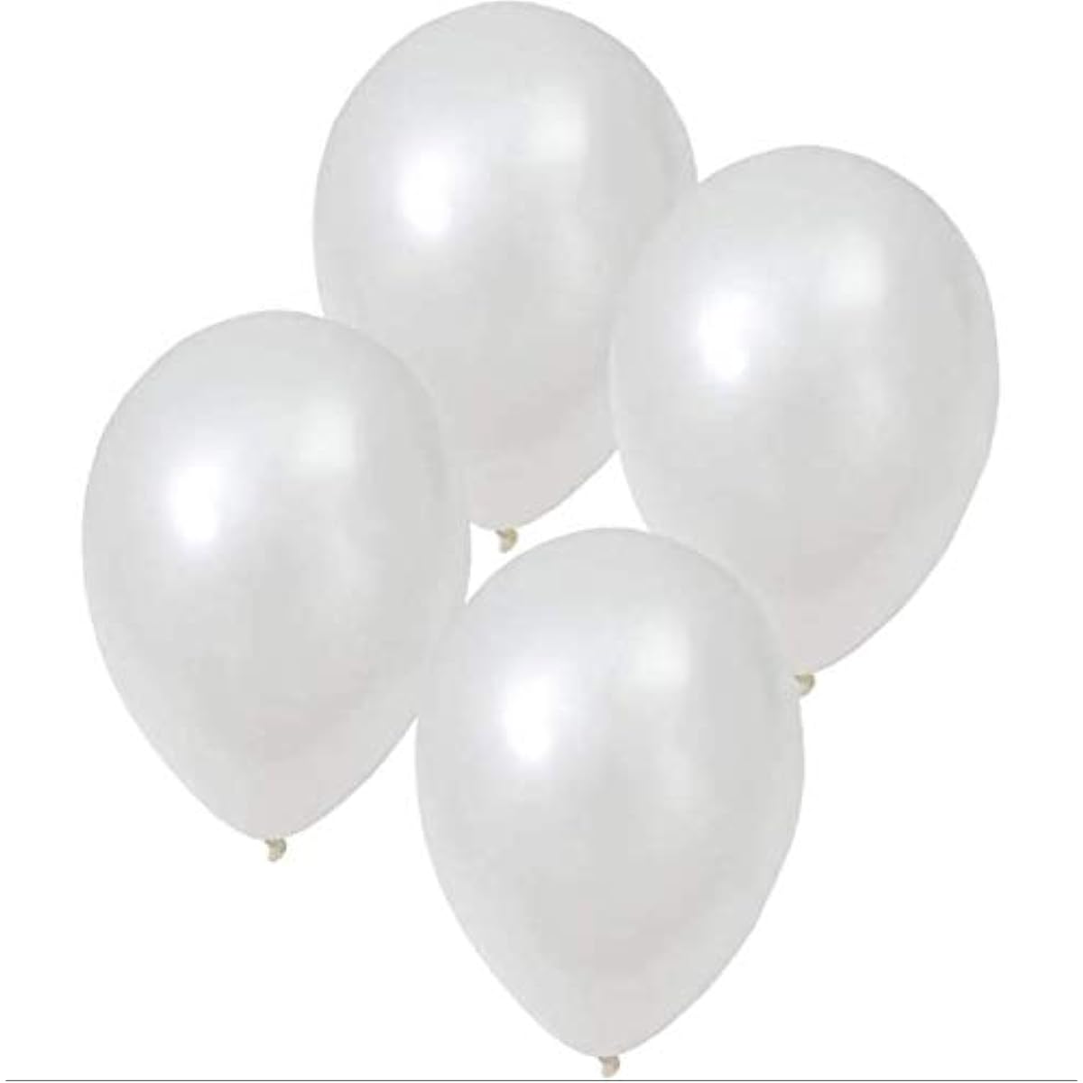 12" Latex Balloons Iridescent Pearlized White, 50 ct