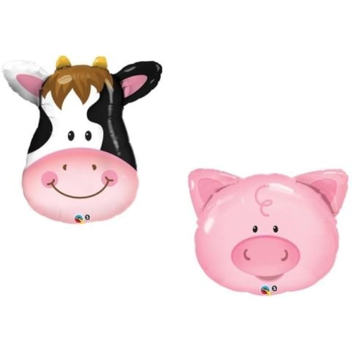 loonballoon Cow Pig Farm Barnyard Barn Head Face Shaped Party Animal Mylar Foil Balloons