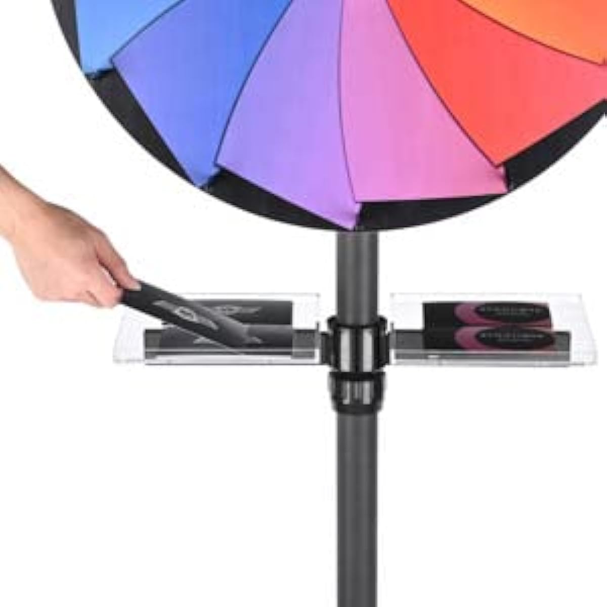 WinSpin Rectangular Serving Tray 24" or 36" Dual Use Prize Wheel Clear Acrylic Display Stand for Trade Shows