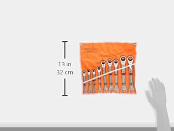Esco 9 piece set, one eye, one mouth spanner (ratchet type) EA614WE