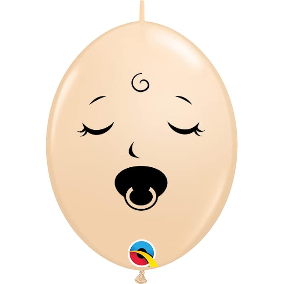 Qualatex 5" Blush Quick Link Pacifier Baby Face Birthday Party Decorations Latex Airfill Balloons - Pack of 50