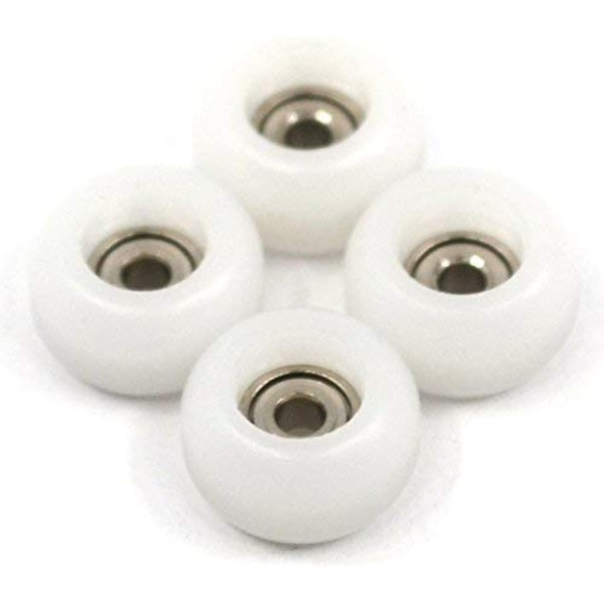 Teak Tuning CNC Polyurethane Fingerboard Bearing Wheels, White, Set of 4, Durable Material with Hard Durometer