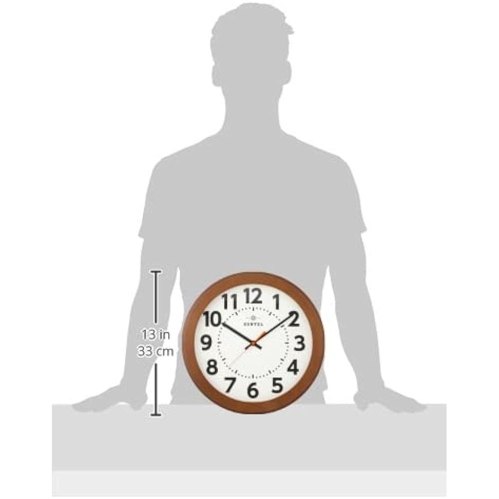 Suntel Wall Clock Brown 330 x 45mm Moji Clear Wooden Frame Wall Clock BR (Brown) SQ06-BR