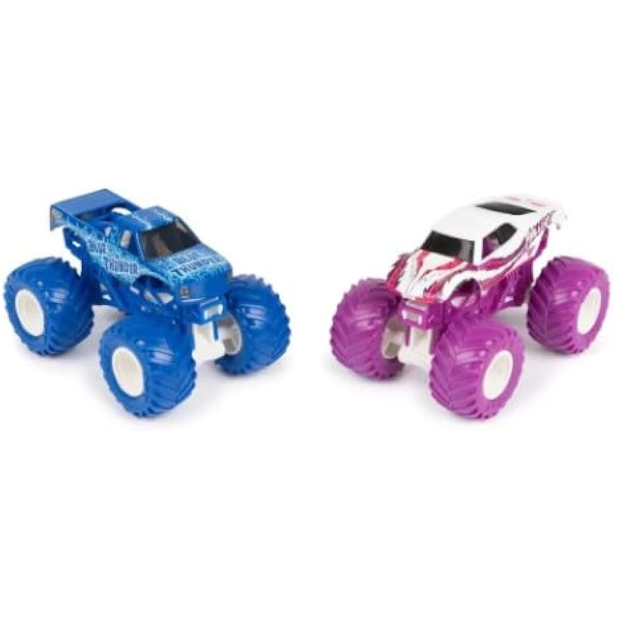 Monster Jam 2023 Official 1:64 Scale Die-Cast Truck 2-Pack (Series 25 Blue Thunder vs Fully Charged)