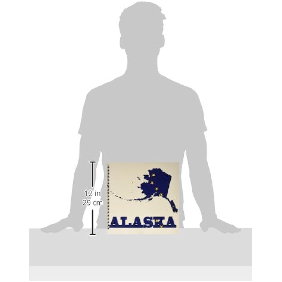 3dRose db_58720_2 Alaska State Flag with Outline Map and Alaska Memory Book 12x12 Inch
