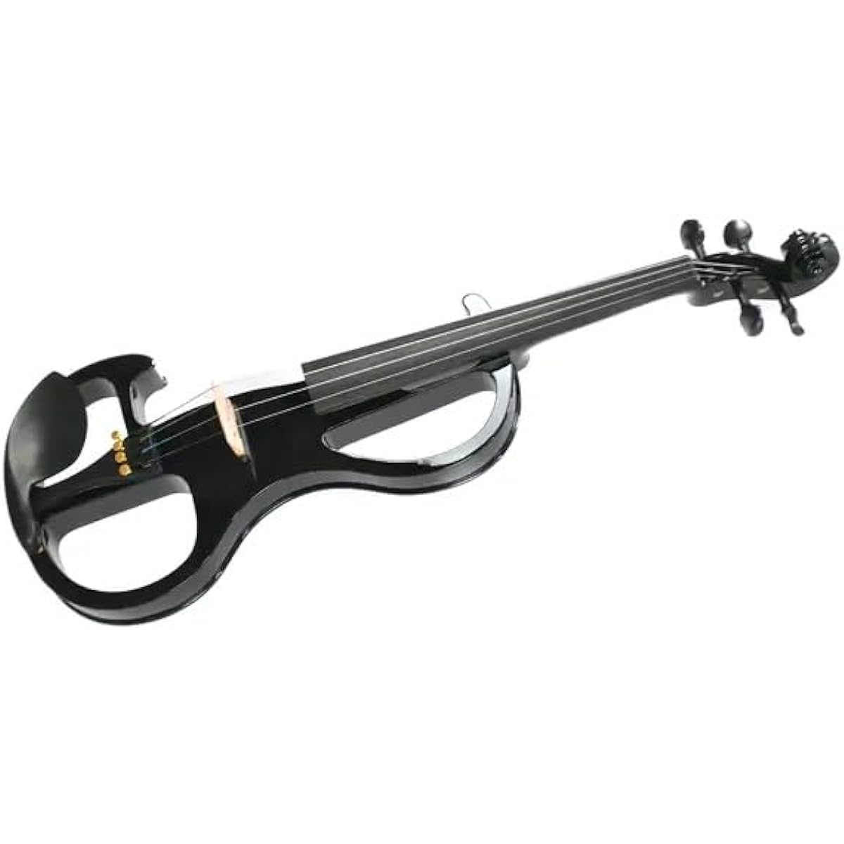 PLAYTECH Electronic Violin Set, 4/4 Size, Includes Bow, Shoulder Rest, Case, Rosin, Connection Cable, Headphones, Tuner, and Cloth, Black