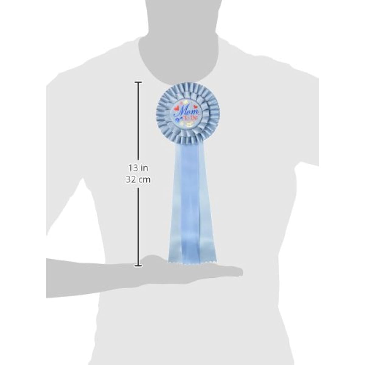 Beistle rd16 Mom to Be Deluxe Rosette, 41/2 by 131/2 inches, Blue