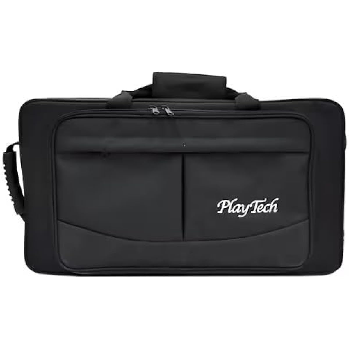 PLAYTECH Trumpet Double Case, Semi-Hard Type, Holds 2 Mouthpieces, Black