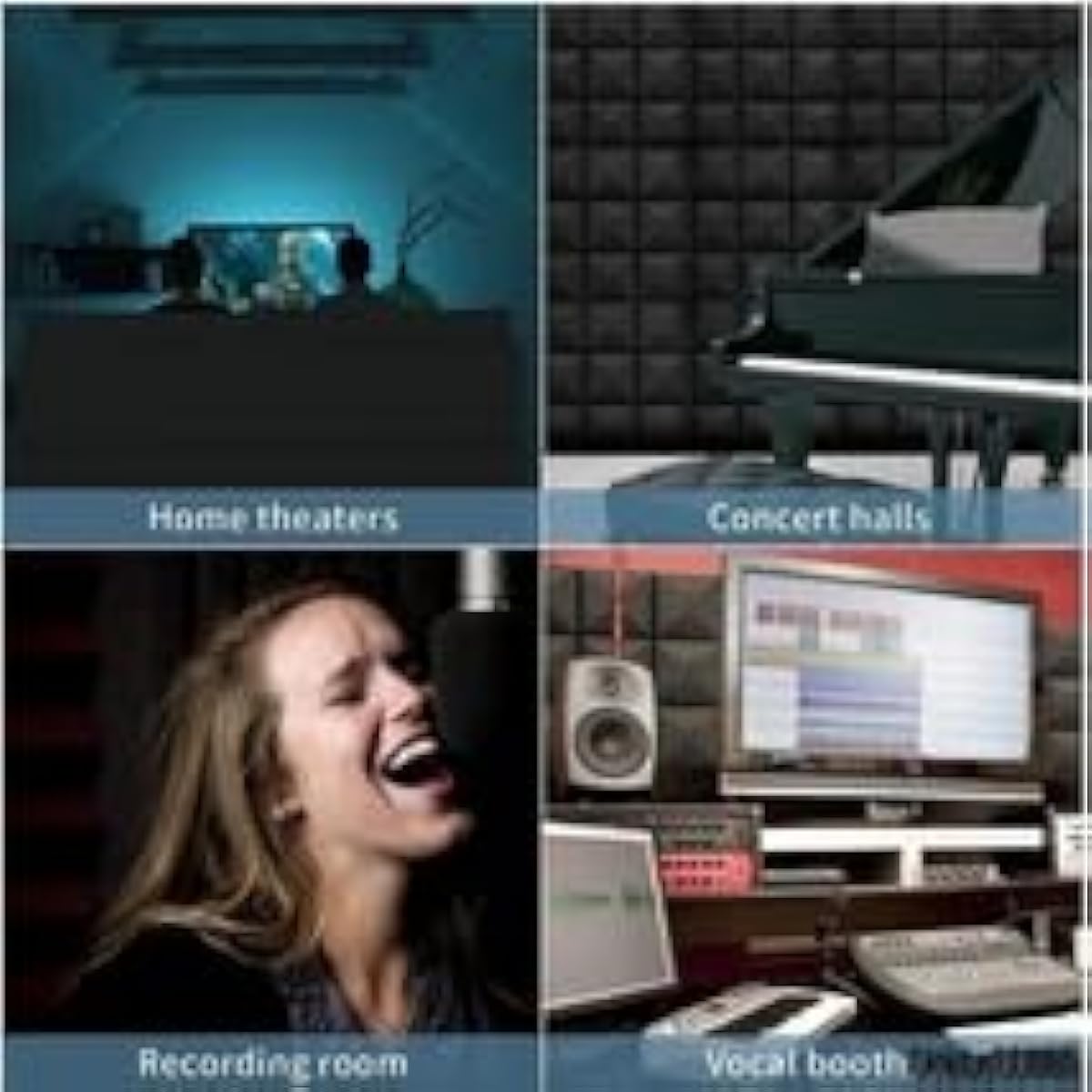 utr Soundproofing Sound Absorbing Material DIY Panel Soundproof Wall Sticker Studio Acoustic Absorption Music Kids Foam 300x300x50mm Set of 6