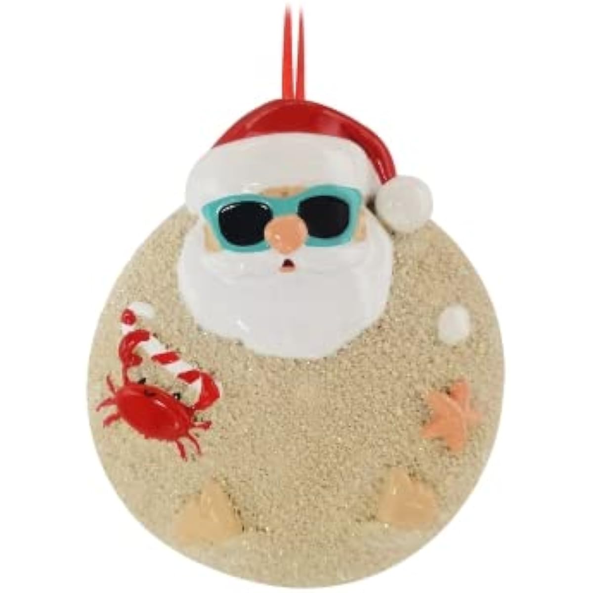 Personalized Beach Christmas Ornaments - Beach Ornaments for Christmas Trees Coastal Christmas Tree Ornaments Sea and Greetings Holiday Decorations Beach Wreath - Sand Santa - Free Customization