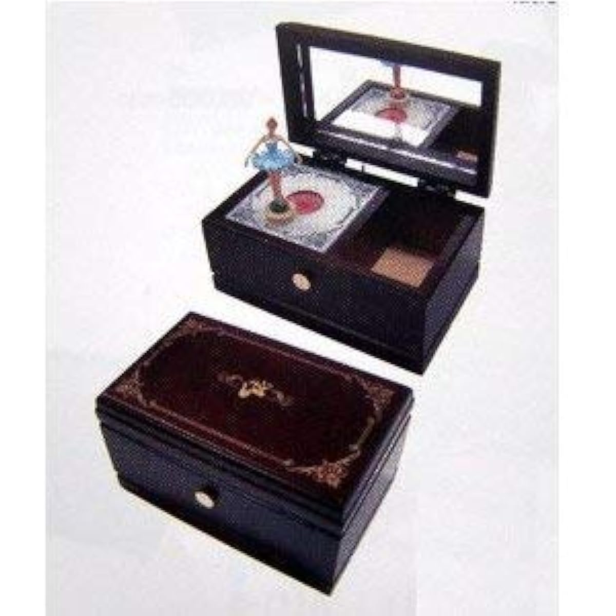 Ballerina rotating music box, dark brown box (light blue ballerina), AA-299A, song: Fur Elise
