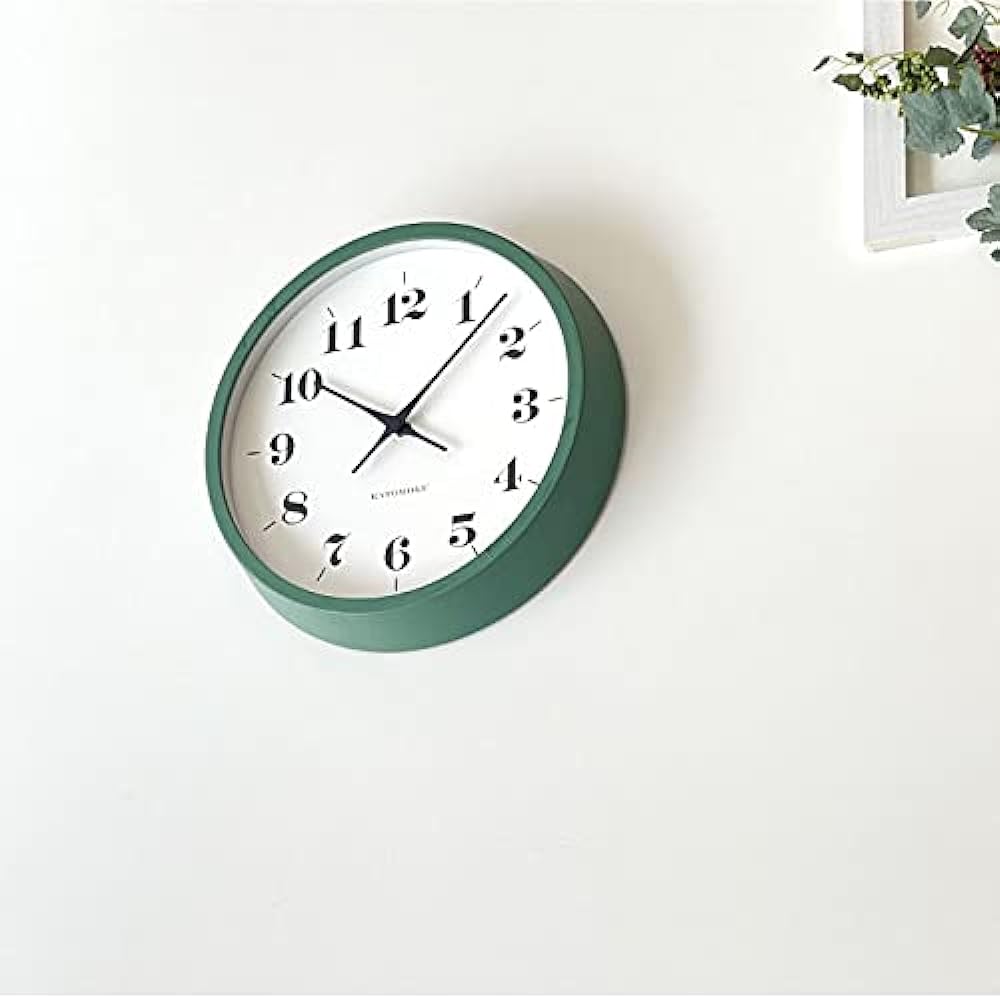 KATOMOKU muku clock 12 green radio clock continuous second hand movement km-97 φ306mm
