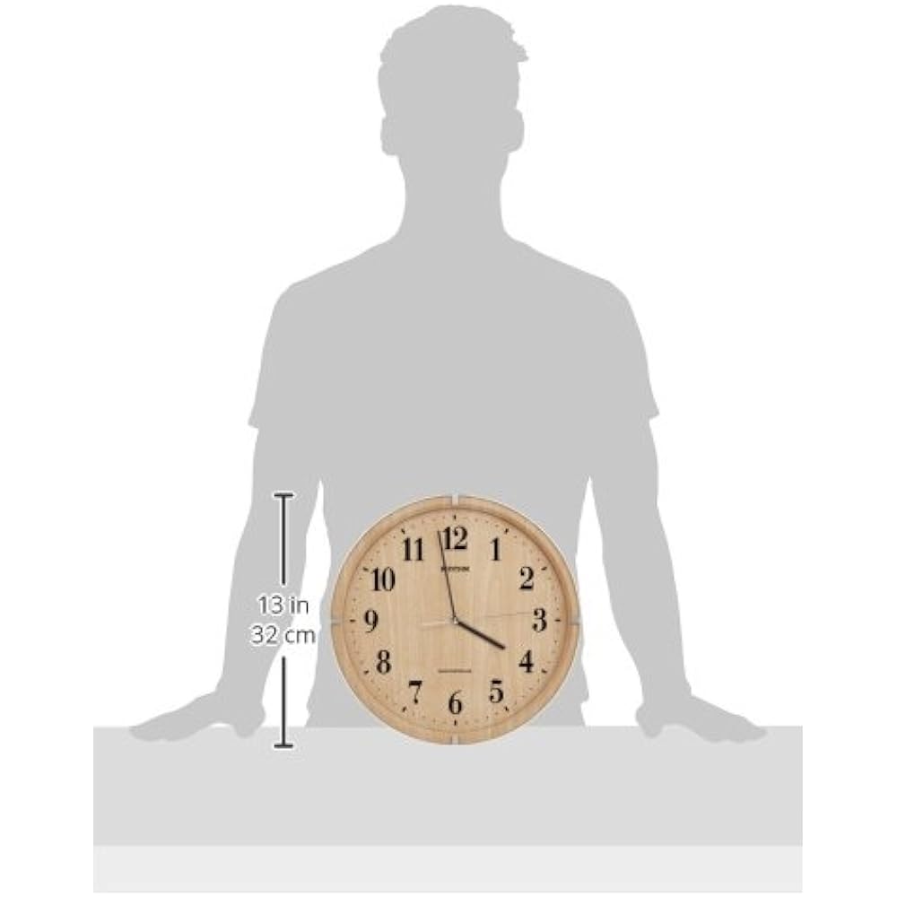 RHYTHM Wall Clock Radio Clock Analog Continuous Second Hand Brown ф32.9x4.7cm Lively Alice 8MY501SR07