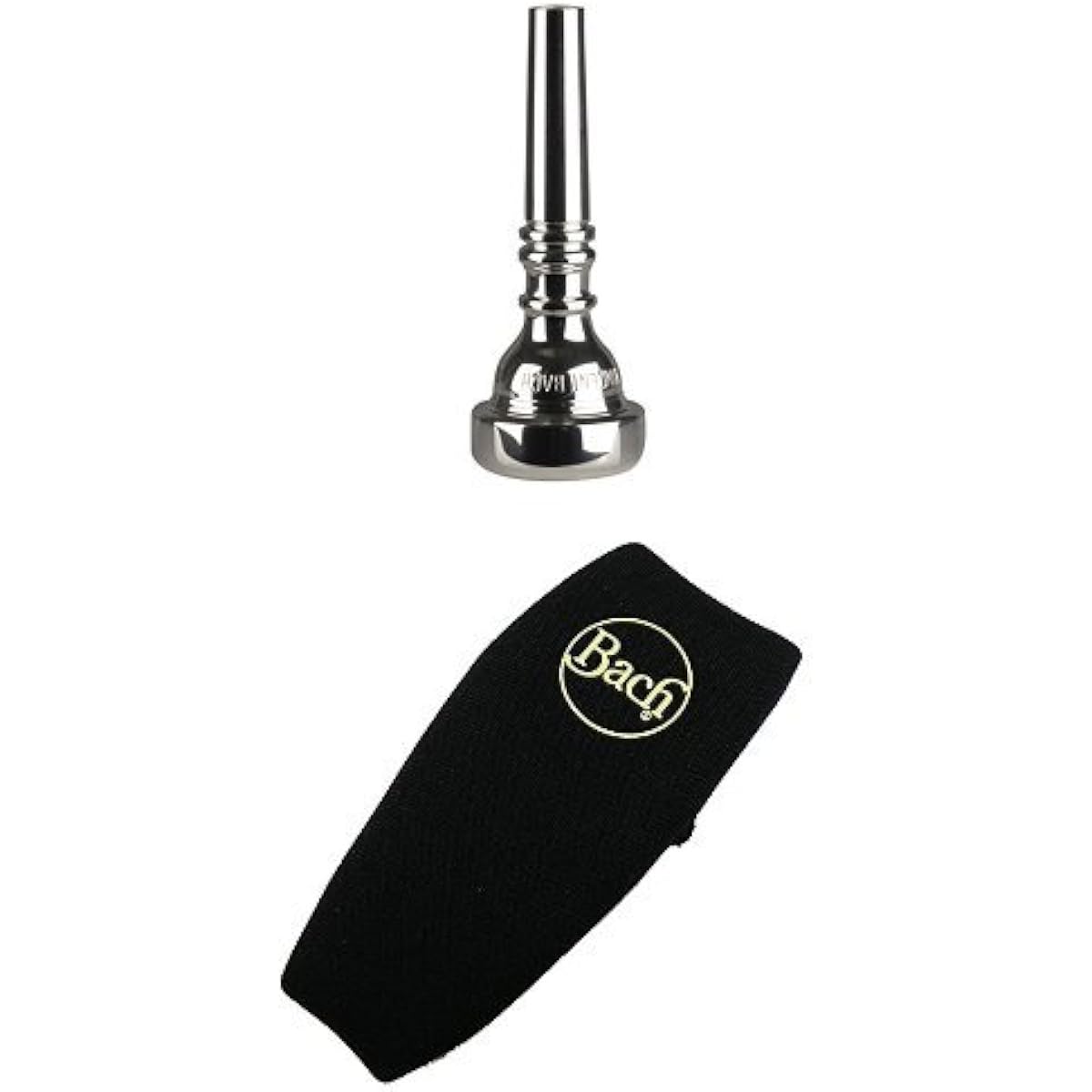 Bach Cornet Mouthpiece 5C Silver Plated Finish & Neoprene Mouthpiece Pouch Set