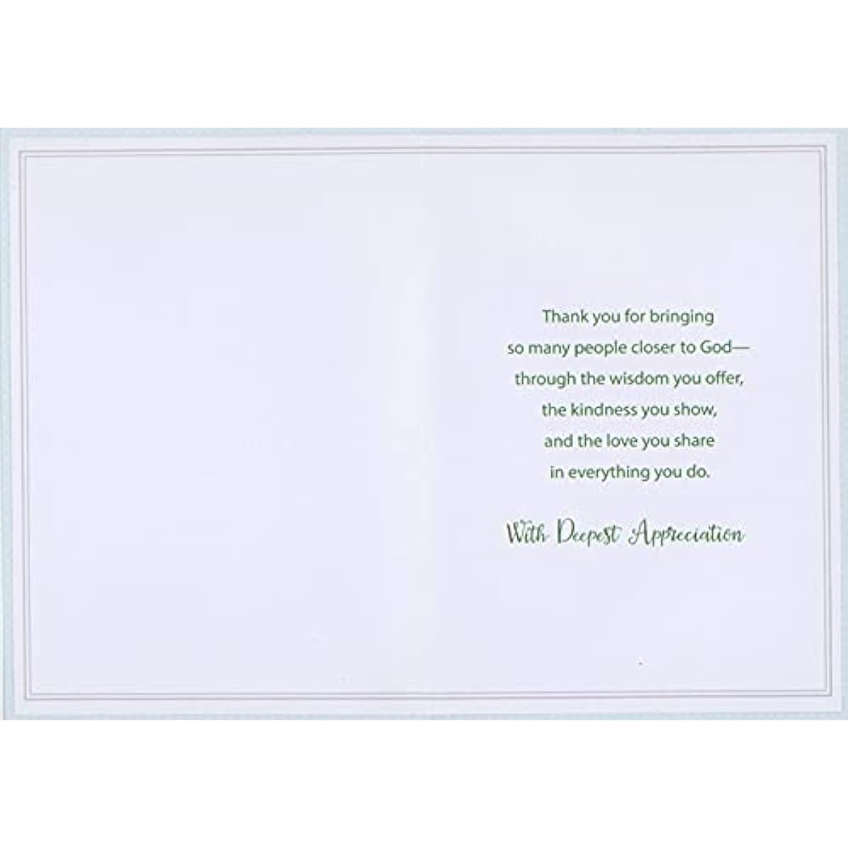 Designer Greetings Silver and White Cross: Green Branches and Leaves Clergy Appreciation Day Card