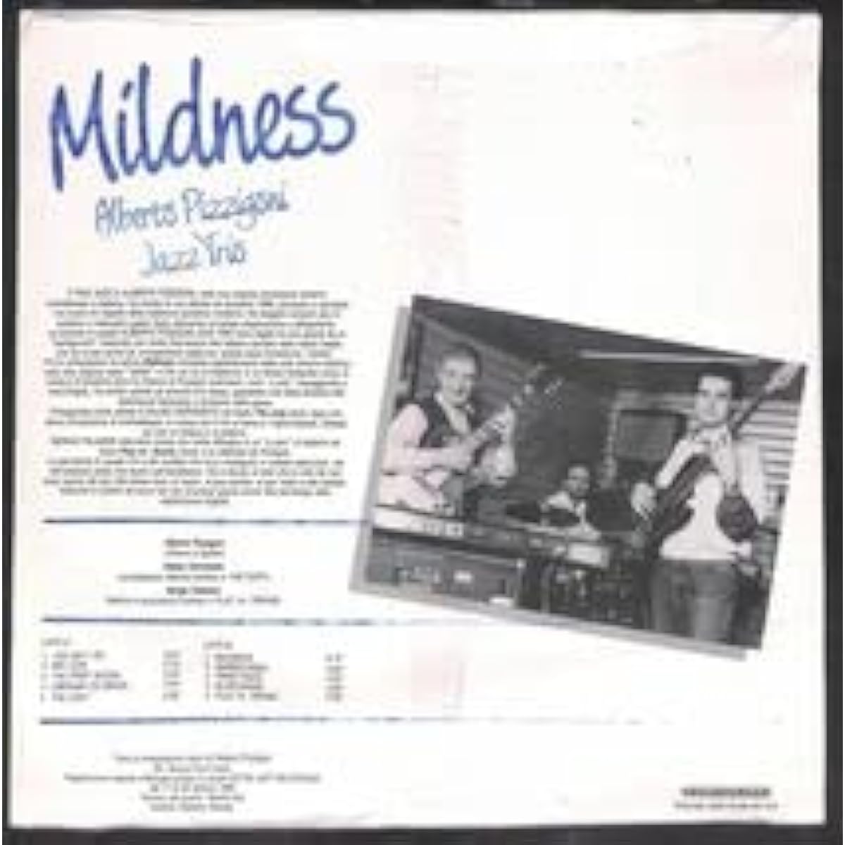 Italian original Alberto Pizzigoni Jazz Trio Mildness (Fonit Cetra IJC 012)