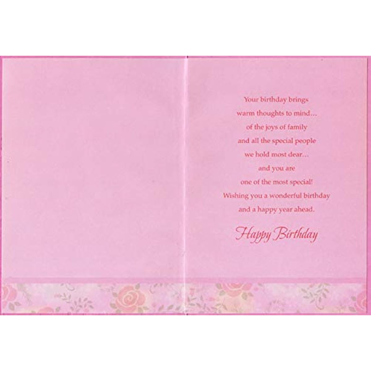 Designer Greetings Pink Roses and White Flowers Light Pink Birthday Card for Aunt