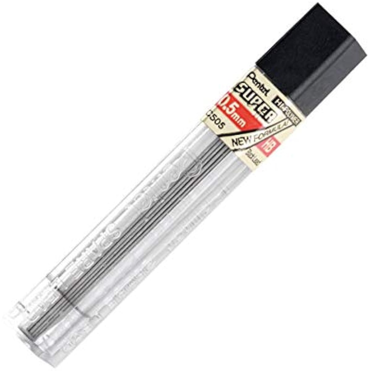 (0 5mm,Tube of 12 Pieces,HB Lead Degree) - Pentel Super Hi-Polymer Lead Refills, 0.5mm, HB, Black Tube of 12 Pieces (C505-HB)