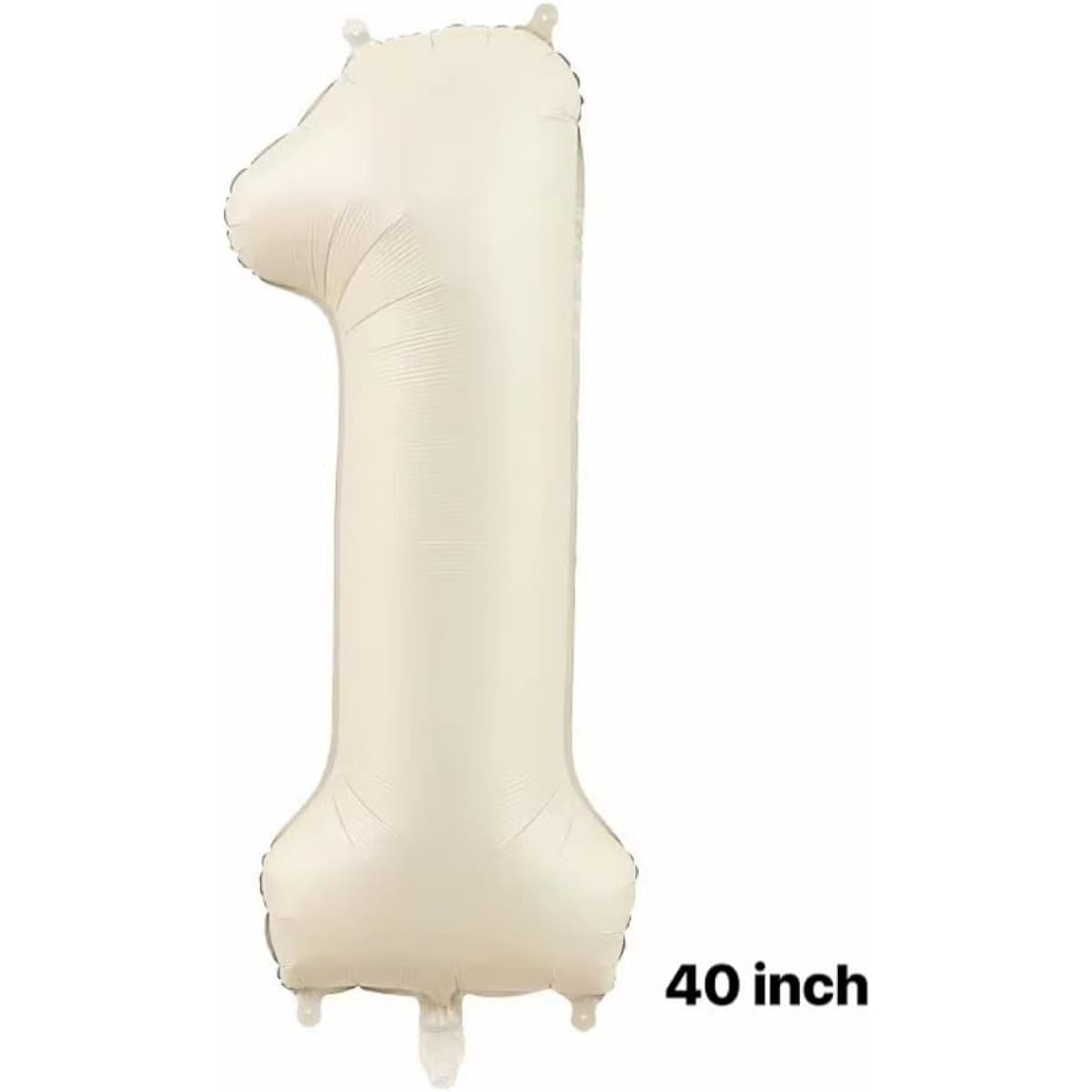 40" Cream White Number 1 Crown Balloon Set Number 1 Balloon White 1st Birthday Party Decorations (Number 1)