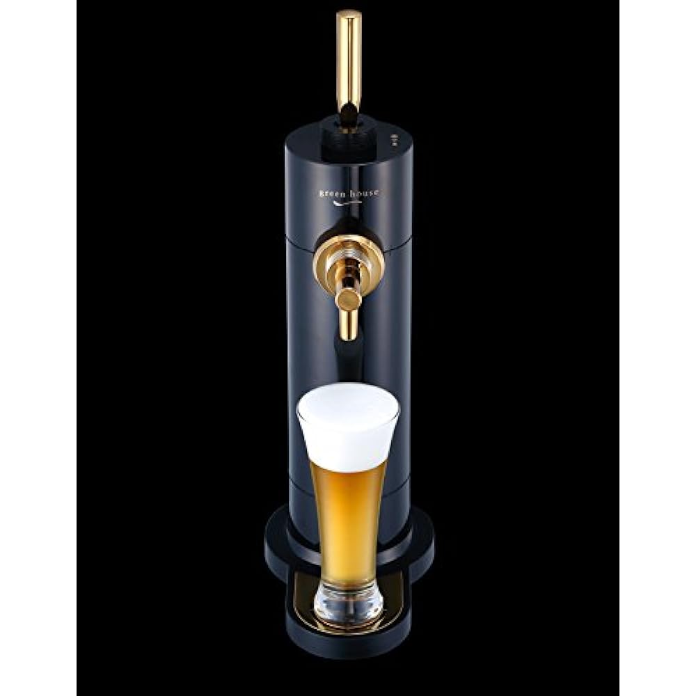 Green House Beer Server Stand Type Ultrasonic Cooler 1 Set Included Handle Color Gold Body Color Black GH-BEERF-BK