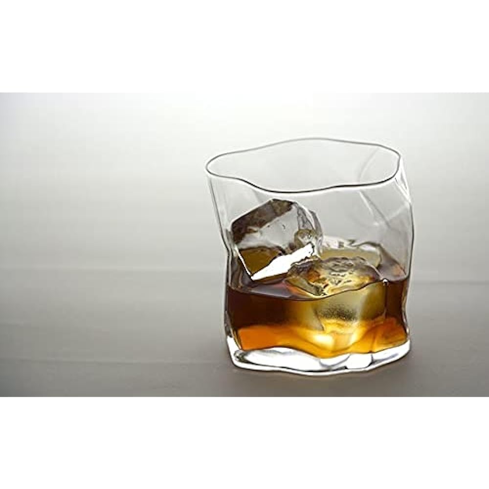 Rock Glass Kimura Glass Store x Designer Makoto Komatsu Collaboration Crumple Old Clear