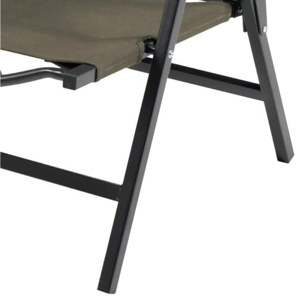 BUNDOK Low Style Chair BD-115 <Dark Olive/Beige> Foldable Cotton Armrest