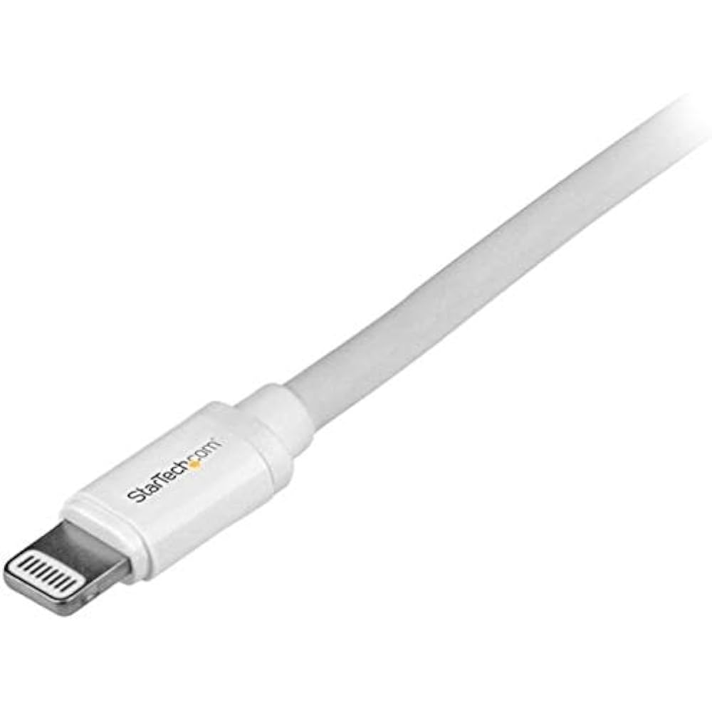 StarTech.com 2m L-shaped Lightning to USB Cable Black Apple MFi Certified Compatible with iPhone/iPod/iPad USBLT2MBR