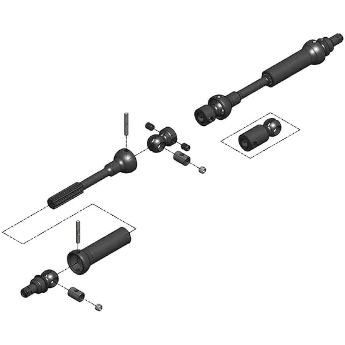 MIP X-Duty Centre Drive Kit 95mm to 130mm w/ 5mm Hubs Vaterra Ascender K5, K10, Bronco, F-100