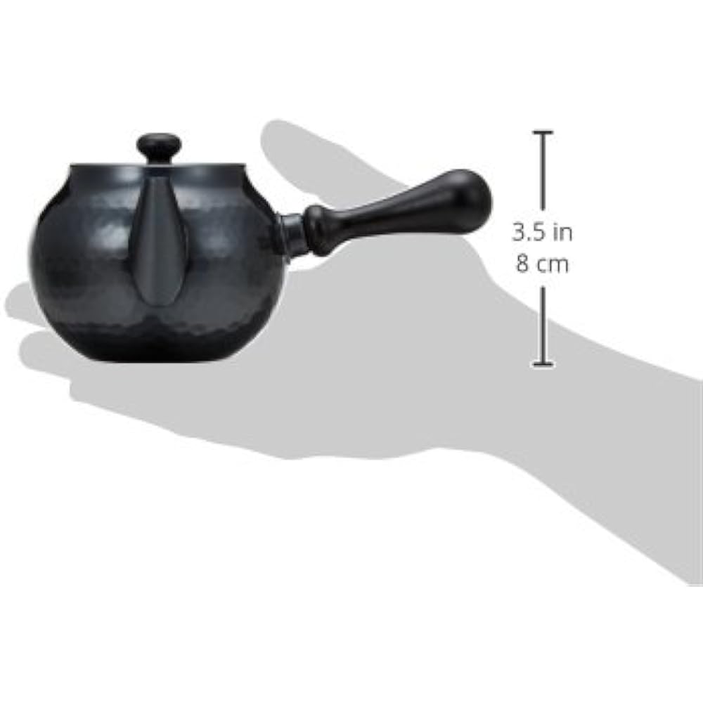 Shinkoukinzoku Tea Ceremony Set Black Copper Finish Teapot: (Capacity) 370ml, Kensui: (Capacity) 400ml, Tea Caddy: (Capacity) 150g Pure Copper Teapot, Kensui, Tea Caddy, Tea Cup, Tea Cup Set BC-124