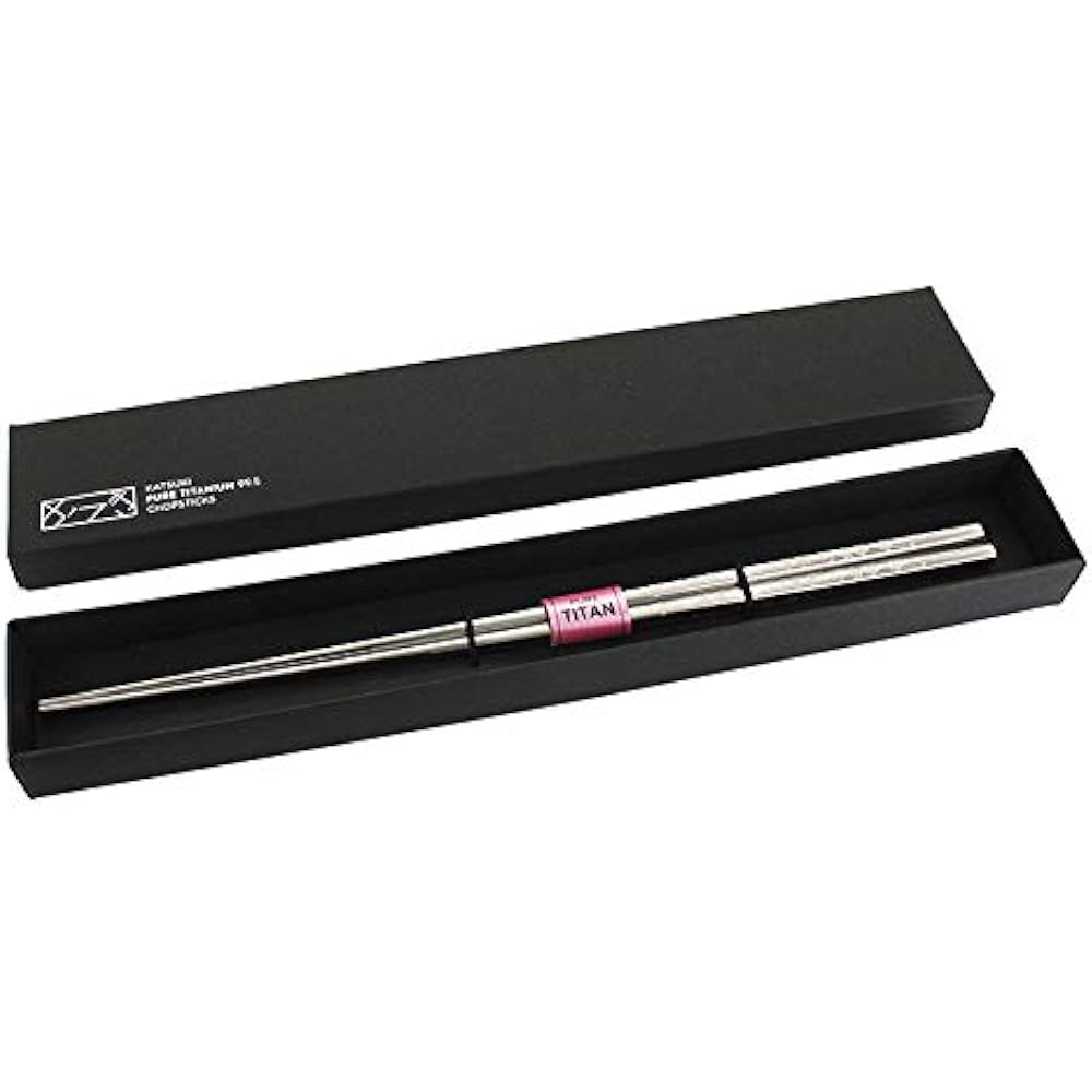 Domestic titanium chopsticks Japanese-style carving pattern laser engraving Pure titanium Katsuki chopsticks Sakura Sakura pattern