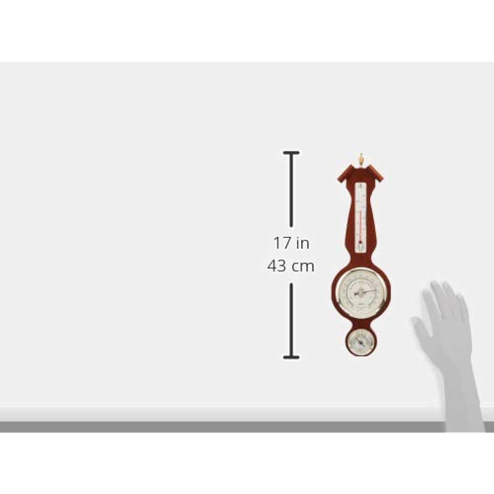 Empex Weather Meter Temperature and Hygrometer Americana Weather Meter for Wall Hanging Made in Japan Brown BM-717 41.5x12.5x4cm