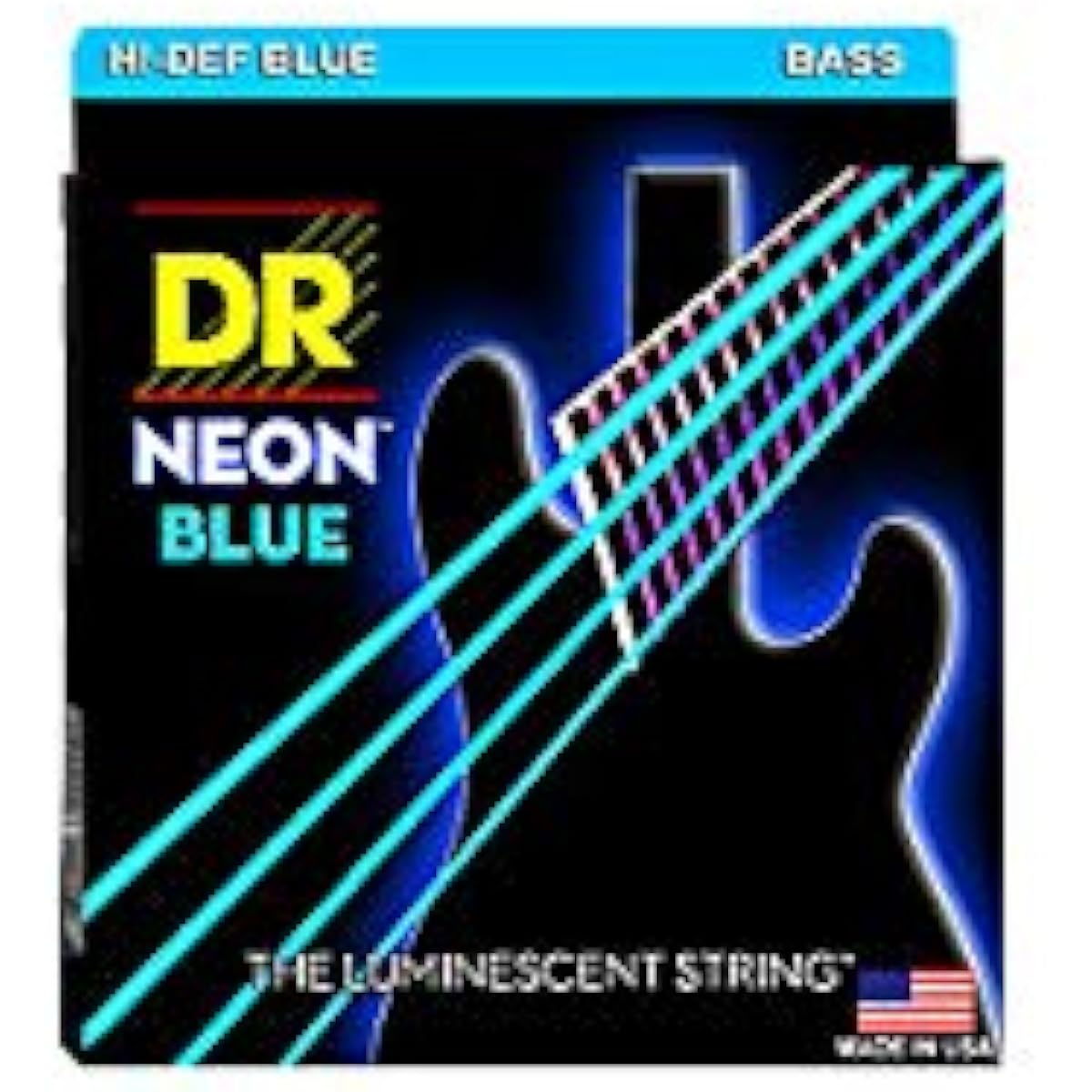 DR 6-string electric bass strings NBB6-30 Hi-Def NEON BLUE