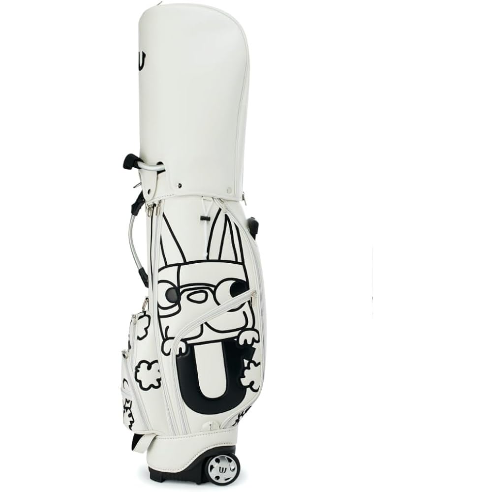 MU SPORTS 2023SS◆Character single color print rolling sole caddy bag◆703J1106/Ivory/FREE