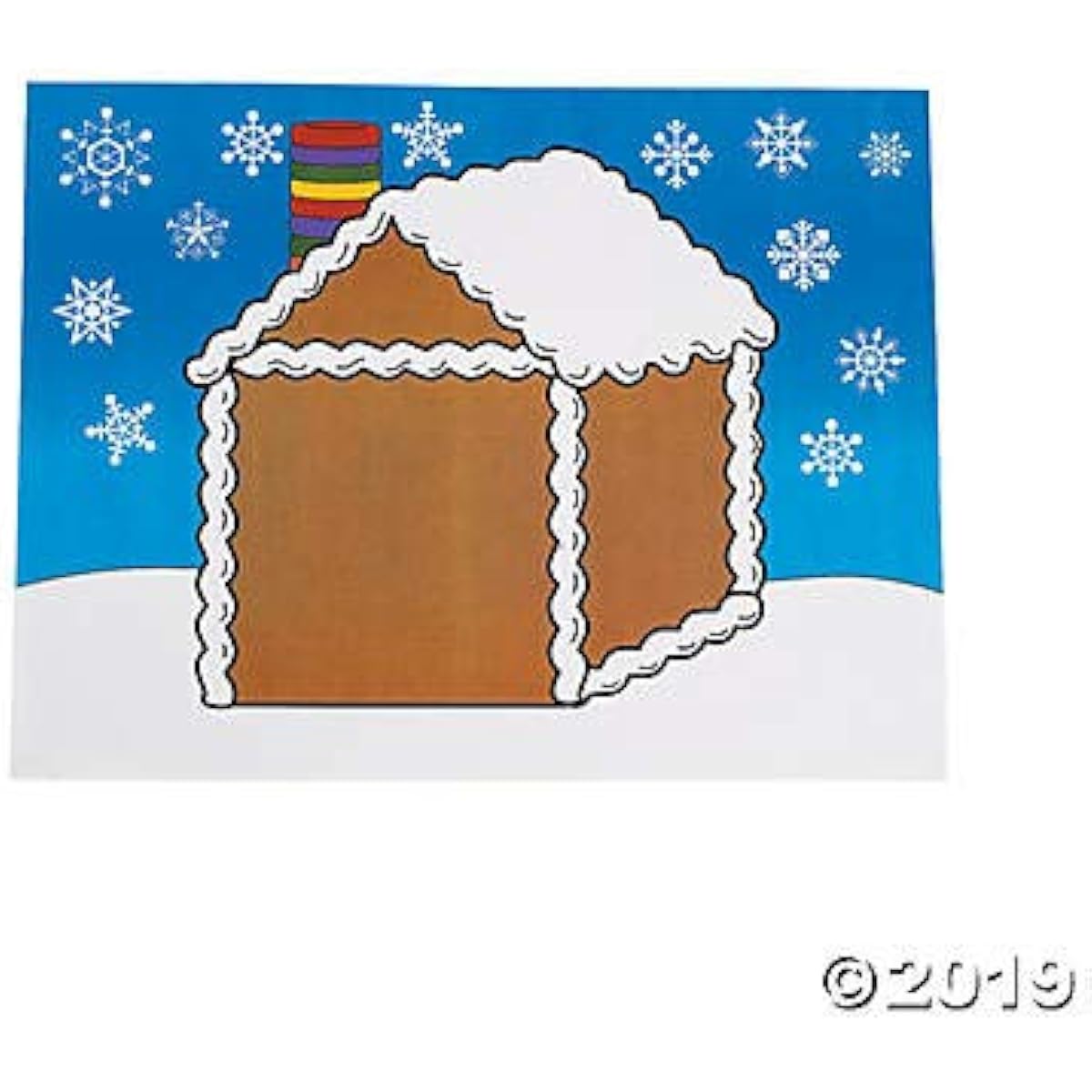 Fun Express DIY Gingerbread House Sticker Scene (12 Background Papers and 12 Sticker Sheets)