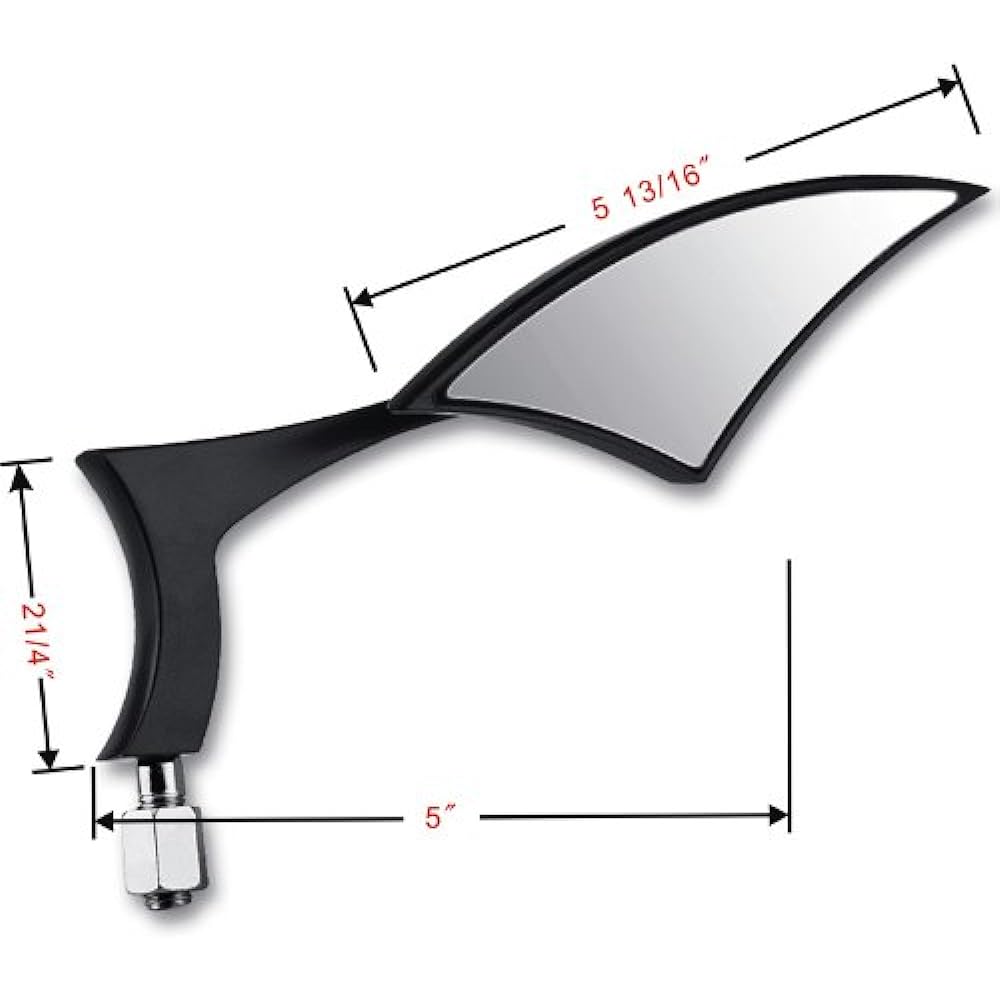 Black Aluminum Blade Spear Rear View Side Mirror 2 Pieces Motorcycle Street Standard Naked Bike Compatible with Kawasaki Versys